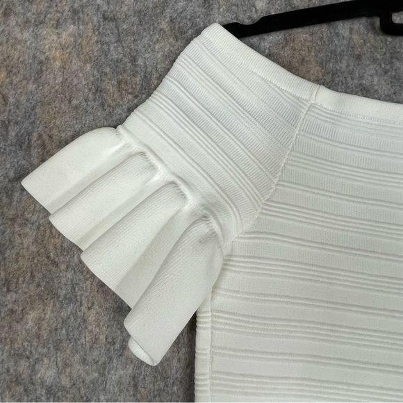 Ted Baker Misteey Bardot Frill Sleeve Off Shoulder Fitted Flattering Top US Sz 8 - Picture 13 of 13